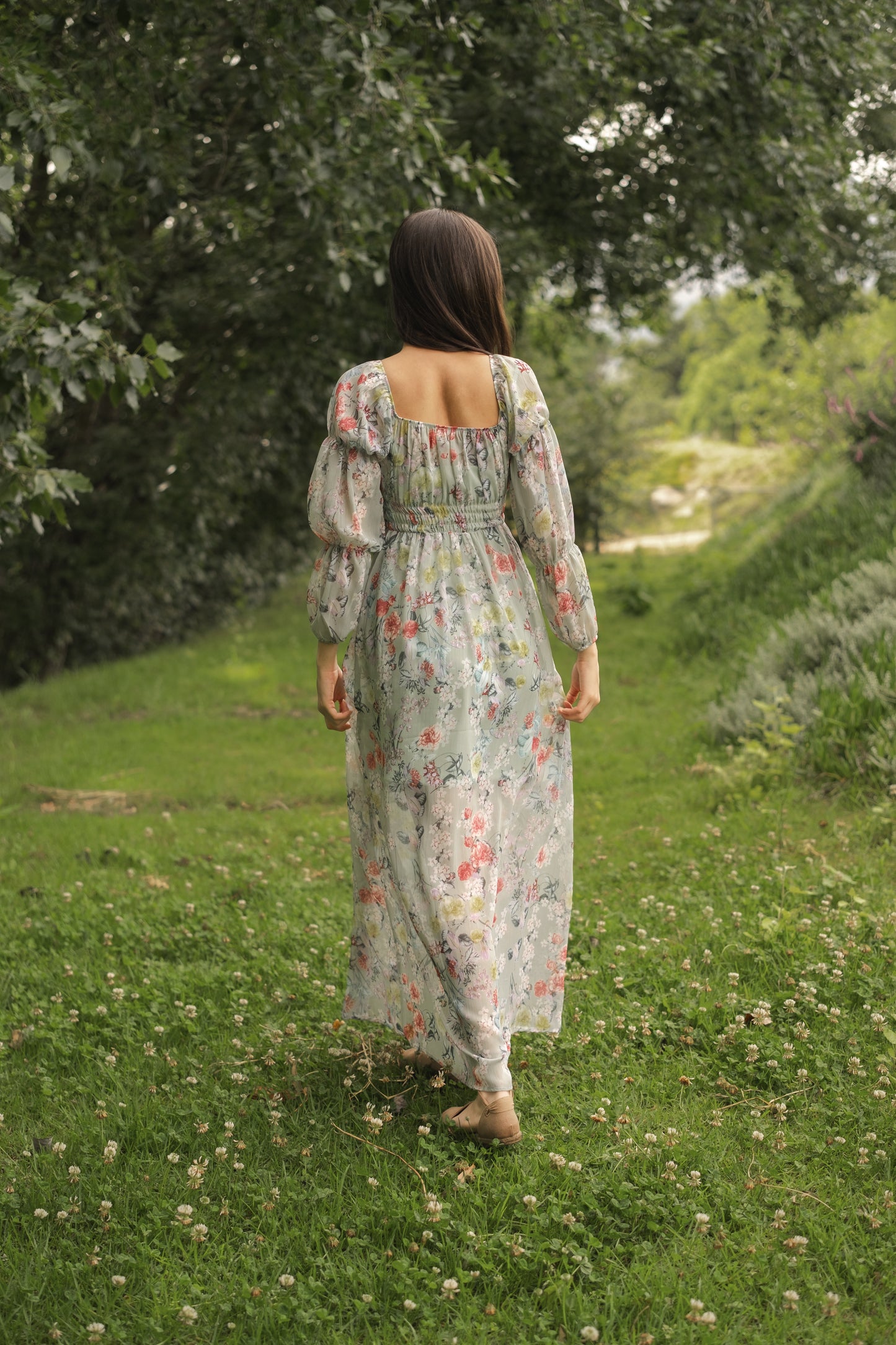 KHAI DRESS IN SAGE FLORAL FANTASY